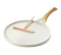 Poêle à crêpes 28 cm - Revêtement céramique antiadhésif - Compatible induction - Répartiteur de pâte inclus - Poignée ergonomique
