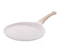 Poêle à crêpes avec répartiteur de pâte, revêtement antiadhésif, aspect granit, pour tous les types de cuisinières, y compris induction 24 cm (blanc 28 cm)
