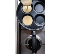 Poêle à crêpes de 25 cm, en aluminium, antiadhésive, avec 4 compartiments