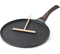 Poêle à crêpes de 30 cm, antiadhésive, plate, compatible induction, sans /PFOS, avec , résistante à la chaleur du four jusqu'à 150°C