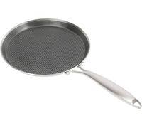 Poêle à crêpes et à pancakes - Poêle à frire - Acier inoxydable - Gris clair