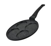 Herzberg Poêle à crêpes et galettes HGCP264HO – 26cm, revêtement en marbre 4 emplacements, induction
