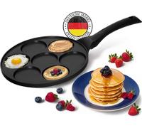 Poêle à crêpes Poêle à œufs au plat Ø26cm Poêle à induction Poêle à œil triple revêtement Oladji Frying Pan Poêle à crêpes 7 trous Poêle à œufs Mini crêpes