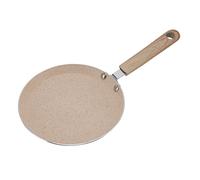 Poêle à Crêpes, Poêle Antiadhésive en Alliage D'aluminium, Poêle à Crêpes, Poêle à Crêpes avec Manche en Bois pour Cuisinière à Gaz, Cuisinière à Induction, 7in Beige (22CM)