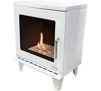 Poêle à éthanol 1,5kW design carré en acier blanc avec pieds PURLINE THESIS 46x58x30 cm Blanc G