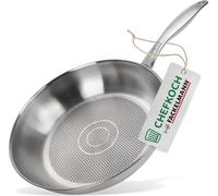 Poêle à frire Ø 28 cm - Acier inoxydable - Convient pour l'induction - Fond alvéolé