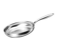 Cheffinger, poêle à frire 28 cm en acier inoxydable, compatible avec tous les types de cuisinières, y compris l'induction, couleur argent