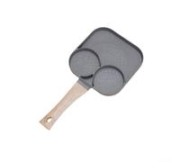 Poêle à frire 3 tasses pour la cuisson multi-articles du petit déjeuner y compris les omelettes pour œufs, crêpes et sandwichs grillés en fonte d'aluminium antiadhésive (gris)