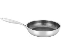 Poêle à frire - Acier inoxydable - Diamètre 28 cm - Structure alvéolée - Pour cuisinières à gaz et à induction