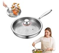 Poêle à frire antiadhésive 100 % titane pur de 26 cm avec couvercle, passe au lave-vaisselle, compatible avec toutes les cuisinières et fours