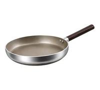 Poêle à Frire Antiadhésive 28cm Induction avec Manche Effet Bois Cheffinger Argent Argent
