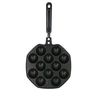 Poêle à frire antiadhésive à 12 trous, outil de cuisson pour petit-déjeuner Takoyaki en alliage d'aluminium, boules de poulpe Poêle à oeufs Ustensiles de cuisine ménagers avec poignée, pour bouffées