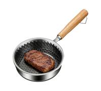 Poêle à frire antiadhésive - Acier inoxydable 14x13x4,5cm | Poêle, Grill Poêle antiadhésive | Mini poêle à frire à une main pour œufs, poisson, légumes, porc, poulet, maison, hôtel, restaurant
