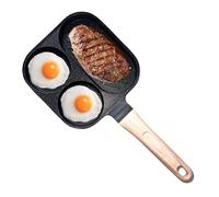 Poêle à frire antiadhésive pour petit déjeuner - 36,5 x 18,5 cm - 3 sections pour cuisinière électrique à induction, restaurant, cuisine, steak, sandwich, barbecue