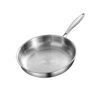 Poêle à frire antiadhésive, sans revêtement avec martelée - Poêle en acier inoxydable pour sauter - Pour roser steak, sauter dans la poêle sur les cuisinières