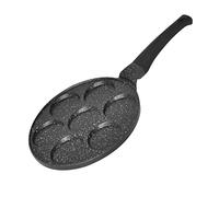 Poêle à frire - Diamètre : 26 cm - En fonte d’aluminium - Avec revêtement à triple couche et 7 trous - Compatible avec plaque à induction - Pour pancakes et Oladji