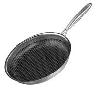 Poêle à frire en acier inoxydable 26 cm Antiadhésive Poêle à induction Wok Lavable au lave-vaisselle