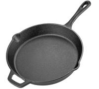 Poêle à frire en fonte - 25 cm - Pour induction et gaz - Sans couvercle - Noir