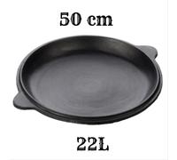 Poêle à frire en fonte avec couvercle Kazan 22L - poêle durable pour la cuisine en plein air et le camping