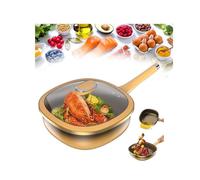 Poêle à frire en titane avec couvercle, sauteuse profonde, multi-usages, poignées qui restent froides pour frire, sauter, ragoût, braiser la cuisson