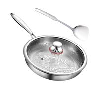 Poêle à frire en titane Sauté, omelette, steak, poisson, pancake, | Poêle Antiadhésive En Titane Avec Couvercle Et Spatule Pour Cuisiner Steak Poisson Cuisine Camping Et Restaura