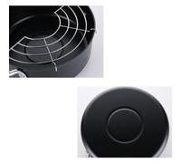 Poêle à Frire Ménagère Multifonction en Fer, Acier Inoxydable Noir | Compatible Gaz et Plaque Électrique, Grille Amovible, Nettoyage Facile, Cuisson pour Maison