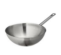 Poêle à frire METRO Professional, modèle WOK, diamètre maximal de 30 cm, en acier inoxydable, compatible avec les plaques de cuisson à induction