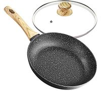 Poêle à frire MICHELANGELO avec couvercle 30 cm, poêle antiadhésive, poêle à induction 30 cm, poêle en granit avec couvercle avec poignée en acier inoxydable, poêle à frire pour plaque à induction