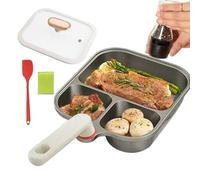 Poêle à frire multi-fentes, poêle à frire le matin divisée, couche antiadhésive avec poêle, ensemble de cuisine résistant à la chaleur, poêle de cuisine de style classique, ustensiles de cuisine pour