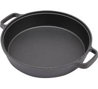 Poêle à frire/poêle à griller en fonte - Deux poignées - Fond Ø 22 cm - Épaisseur 4-5 mm - Fond plat - Conduction rapide de la chaleur