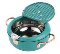 Poêle à frire Tempura avec thermomètre et égouttoir à huile Poêle à frire japonaise en acier inoxydable pour cuisinière à induction, pour faire frire des frites de poulet Frire du poisson