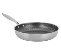 Poêle à frire - Wok de 32 cm - Acier inoxydable avec structure en nid d'abeille antiadhésive - Compatible avec les plaques à induction et les cuisinières à gaz - Résistant à la chaleur jusqu'à 380 °C 