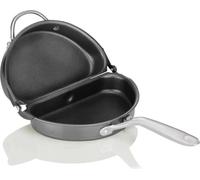 Poêle à frittata et omelette - Poêle à double face - 24 cm - Aluminium antiadhésif - Pliable - Pour gaz et induction - Sans couvercle - Multicolore