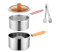 Poêle à Friture Profonde avec,Marmite Friteuse avec - Passoire à Huile en Acier Inoxydable pour Cuisine Frites Poulet Poisson Fruits de Mer