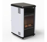Poele à gaz 3.4KW Blanc et noir Chauffage d'appoint effet Feu Manhattan Sahara