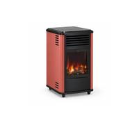 Poêle à gaz 3,4KW Rouge - Chauffage d'appoint effet Feu de bois Manhattan Sahara