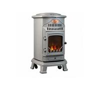 Poêle à gaz Fonte véritable 3.4KW Gris Effet feu de bois Chauffage d'appoint Provence Sahara