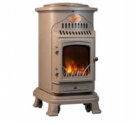Poêle à gaz Fonte véritable 3.4KW MARRON Miel Effet feu de bois Provence Sahara