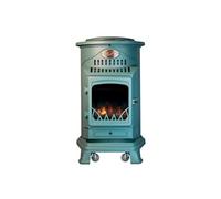 Poêle à gaz Fonte véritable 3.4KW VERT Chauffage à gaz Effet feu de bois Provence Sahara