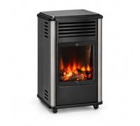 Poele à gaz Manhattan 3.4KW Noir Effet feu de bois - Chauffage à gaz 3 niveaux de chauffe rapide 40-80m2