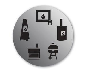 Poêle à gaz Max Blank Rio S Gas Stone Gaz naturel G20/25, Grès assombri, Raccordement du tuyau de fumée ci-dessus