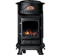 Poêle à gaz Provence Noir Mat 3,4 kW - Chauffage d'appoint en fonte, Effet feu de bois Sahara