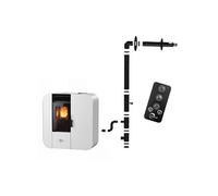 Poêle à granulés Etanche Slim Astral 13 8 kW Blanc Sannover + Kit d'installation