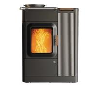 Poêle à granulés Austroflamm Mo Duo Cook 9,4 kW revêtement en acier, arrière