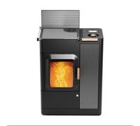 Poêle à granulés Austroflamm Mo Duo Cook 9,4 kW revêtement en céramique anthracite foncé, arrière