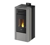 Poêle à granulés Cadel River Idro 23 | 22,4 kW hydro Acier Titanium