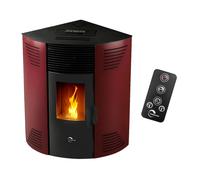 Poêle à granulés d'angle étanche Iseos 12 2 kW Bordeaux Sannover