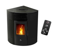 Poêle à granulés d'angle étanche Iseos 12 2 kW Noir Sannover