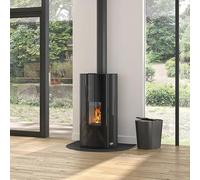 Poêle À Granulés De Bois 9kw Noir - 490329NOIR