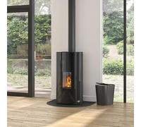 Poêle À Granulés De Bois 9kw Noir - 490329NOIR